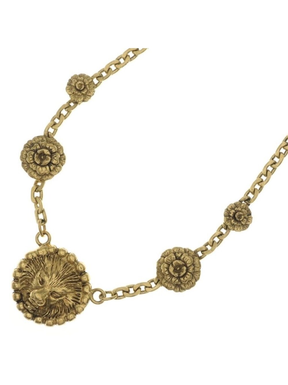 Chanel Lion Motif Choker Gold Necklace